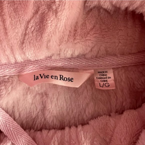 La Vie en Rose Plush Cable Knit Cowl Turtle Neck Pull Over Long Sleeve Sweater L - Picture 7 of 9